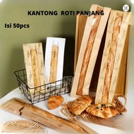 [50-Pcs] Bread Pack French bread bag Baguette food grade multipurpose bread packaging bag paper brea