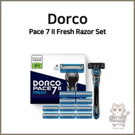 Dorco] Pace 7 II Fresh Razor Set | Razor Handle + Blade Options | 7-Blade Razor System