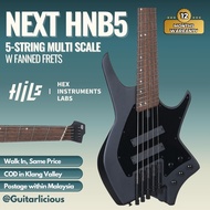 HILS NEXT HNB5-5 String Multi-Scale Bass w Fanned Frets - Satin Black ( HILS GUITAR )