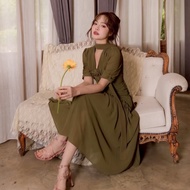 #JBS2273 Merida Dress Joobs.studio เดรส+choker+เข็มกลัดดอกไม้