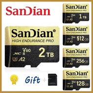 【100%-original】 SanDian 2TB 1TB Memory 128GB A2 V60 U3 TF SD 256GB 512GB SD/TF Flash Cards UHS-1 For