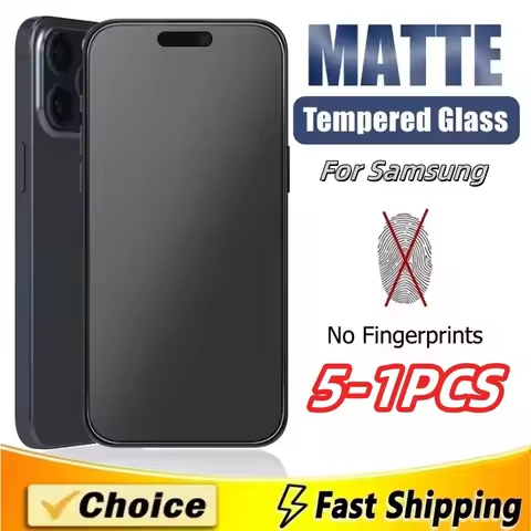 5-1PCS 9H Matte Screen Protector Glass For Samsung S25 S24 Ultra S23 S22 S21 S20 FE Plus A73 A55 A54