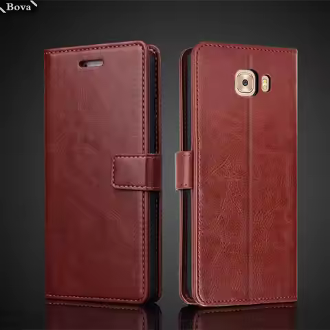 Card Holder Cover Leather Case for Samsung Galaxy C9 Pro Pu Leather Flip Cover Retro Wallet Case C9 