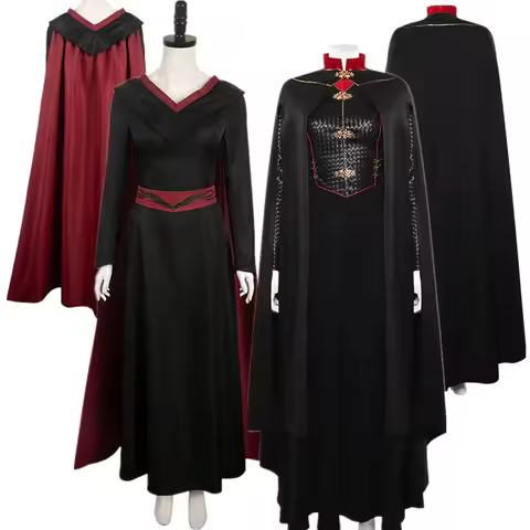 Halloween COS Targaryen Daemon Cosplay Costume Women Rhaenyra Fantasy Robe Adult Coat Dress Outfits