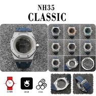 41mm Watch Case+Rubber Strap Sapphire Glass Case with Inner Ring for NH35/NH36/4R36 Movement
