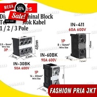 TERMINAL BLOCK DIN RAIL BLOCK 600V IN-12BK 13SBK/BK 20BK 30BK 60BK 411S BY PRIA JKT