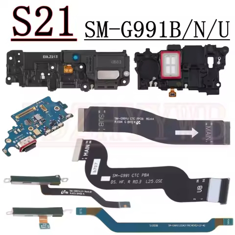 Charging Port Antenna Board MMW Module For Samsung S21 5G SM-G991B G991U Earpiece Loudspeaker LCD Si