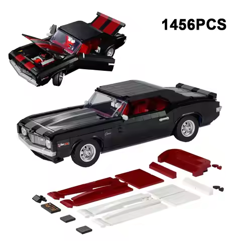 1456PCS Technical 1:14 Camaro Z/28 1969 Sport Car Building Blocks Retro Vehicle Assemble Bricks Toys