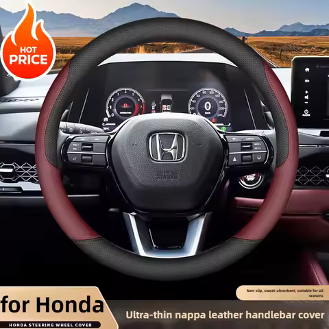 Leather Car Steering Wheel Cover for Honda Passport CRV HRV Pilot City Civic Accord 2025 2026 Access