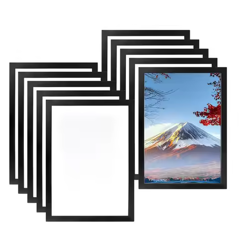 4 Pack A4 Magnetic Picture Frame with Adhesive Backing Magnetic Sign Holder Frame for Office School 