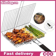 DIBO Foldable 304 Stainless Steel BBQ Grill Basket Non Stick Mesh Mat for Meat Vegetables .