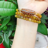 Dragon Scale Stone Ring Mix Dzi 9 Eyes - Lucky Fortune