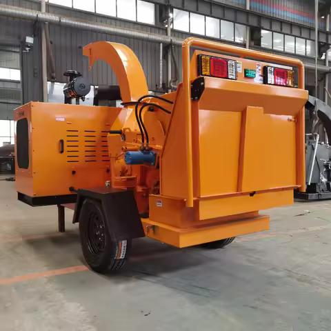 Landscaping Wood Chipper Grinder Safe Automatic Feed Wood Chipper Mobile Shredder Wood Chipper with 