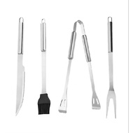 Stainless Steel BBQ Grill Tool Set / Set Alat Pemanggang Bbq Knife Bbq Fork Clipper Spatula Brush