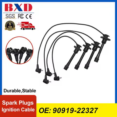 4X Spark Plugs Ignition Cable 90919-22327 9091922327 For Toyota Corolla 1.6L 1.8L 1993-1997
