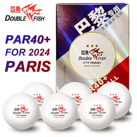 DOUBLE FISH Table Tennis Balls PAR40+ 3 Stars Ping Pong Balls 6 Pack Professional Pingpong Bullets f