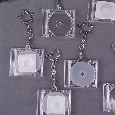 Mini Blank Album CD Case Keychain CD Player Keyring Peripheral Commemorative Album Key Holder For DI