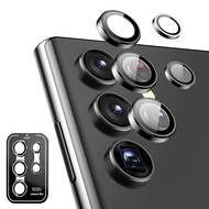 1 X ฝาครอบเลนส์สำหรับ Samsung Galaxy S22 Ultra เลนส์กล้องตัวป้องกันเลนส์โลหะอลูมิเนียมอัลลอยด์กระจกเทมเปอร์กล้องป้องกันแหวนวงกลมด้านหลัง