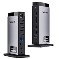 WAVLINK USB C DisplayLink Docking Station 15 in 1 with 3 HDMI,Laptop Docking Station Triple Monitor 