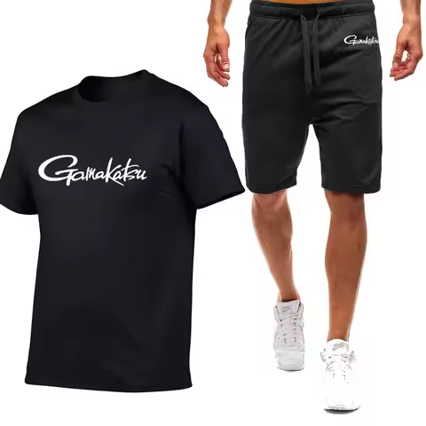 Gamakatsu Fishing 2024 Man's Printing Harajuku New Styl Nine Color Short Sleeved Suit Summer T-Shirt