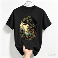 3D Forest Lake T-Shirt serenity DM1133 Men's Clothing Wanita T-Shirt Cotton Combed 24S 200 GSM Premi