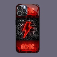 HK-1 ACDC Band Glass Casing for iphone 14 15 Plus Pro Max