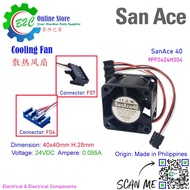 San Ace 9PF0424H304 40x40mm T28mm Sanyo Denki Cooling Fan Fanuc Servo Amp Unit DC24V 0.095A 三洋 发那科 伺