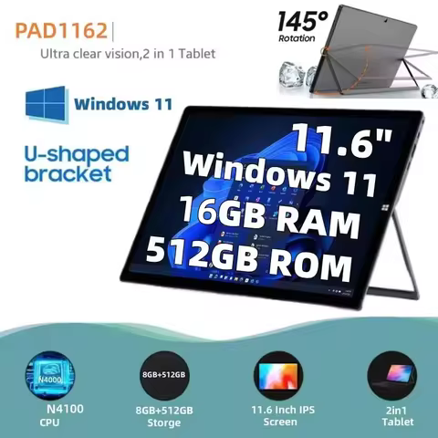 The Cheapest Type-C 11.6" Windows 11 Tablet 8GB/16GB RAM 512GB SSD ROM 64bit Intel Celeron N4100 CPU