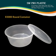 [ 5pcs ] R3000 Round Microwave Food Container/ Tupperware Plastik Bulat /Bekas Bulat / Bekas Kuih Ba