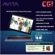 Avita 12.2" Magus 4GB 64GB eMMC W10H Touch 2-in-1 Detachable Laptop
