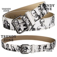 TRENDYZONE Hip-Hop Street Belt, Adjustable Rapper Printed Waistband, Trendy PU Leather Fashion Versa