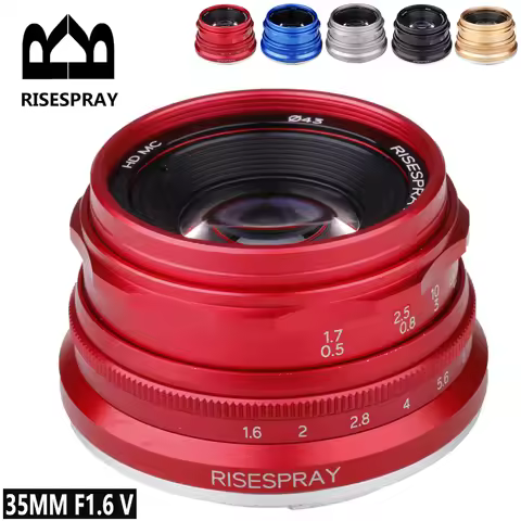 RISESPRAY 35mm F1.6 V APS-C Prime Lens for Sony E A6600 6500 Fuji XF Canon EOS-M M50 Panasonic/Olymp