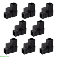 allri 8lots Square Tube Fittings Durability Plastic Four Way Connectors for Building