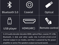 5.1Ch Audio Decoder Bluetooth 5.0 Reciever Dac Dts Ac3