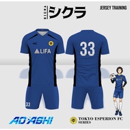 Tokyo Esperion FC Anime Jersey, Ao Ashi Cosplay Anime Jersey, Training Jersey