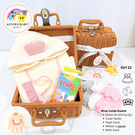 [ Genius Baby House ] Signature Genius Baby Newborn Clothes Bamboo Basket Gift Bundle Set G4047
