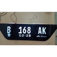 Mika Akrilik Mobil Dudukan Plat nomer Grafir Laser Custom Nama - Hanya
