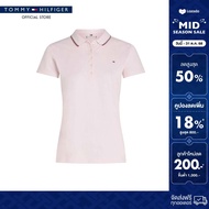 Tommy Hilfiger เสื้อโปโล ผู้หญิง รุ่น WW0WW47195 TOG - สีชมพู ทรง Slim