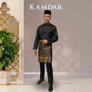 Tema Hitam Cekak Musang Aidil Baju Melayu Modern Sedondon