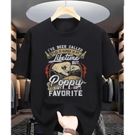 Men's Poppy Is My Favorite Graphic T-Shirt - Black Bold Poppy Flower & Lightning Fist Design, Breath