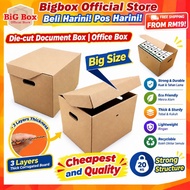 【Office Document Box】  File Box Moving Office Home Kraft Packaging Box Carton Hidden Box Kotak (Hard