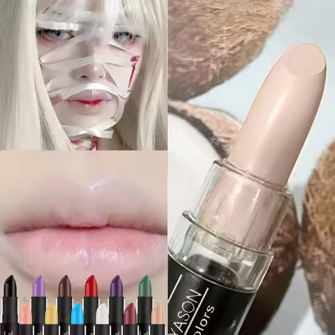 12 Colors Nude Lipstick Matte Velvety Vampire Makeup Punk Black Lip Gloss Smooth Waterproof Lasting 
