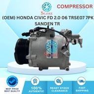 COMPRESSOR OEM NEW CIVIC FD 2.0 2006 TRES07 7PK SANDEN TYPE