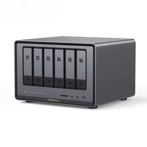 NASync DXP6800 Plus 6 Bay Desktop NAS Intel i3 1215u 6-Core CPU 8GB DDR5 RAM 128G SSD Network Attach