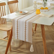 4/6/8/10 seaters Simple Woven Geometric Table Runner Living Room Tea Coffee Table TV Cabinet Cover C