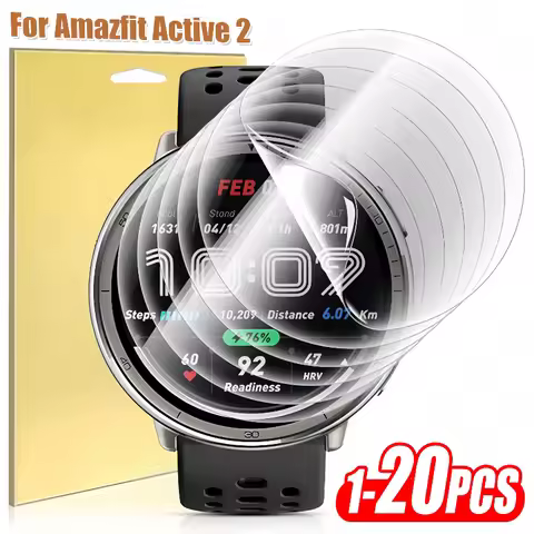 For Amazfit Active 2 Screen Protector Curved Soft Edge Protective Film Anti-scratch Soft TPU Hydroge