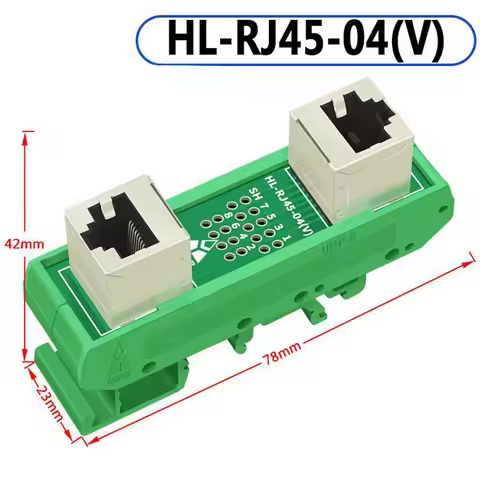 Din Rail Mounting RJ45 Female To Female Splitter Board RJ45 45 Degree Breakout Board