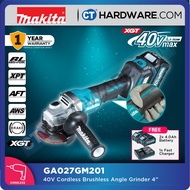Makita GA027GM201 Cordless Brushless Angle Grinder 40V 4" 100mm 8500Rpm C/W 2x 4.0Ah Battery & 1x Fa