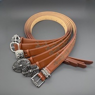 Belt New Chrome*Hearts Cross Personalized Versatile Retro Hollow Belt For Men And Women Jeans Punk B