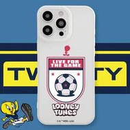 1pc Looney Tunes Tweety Bird Football Phone Case, Clear Transparent Soft TPU Shockproof Cover, Retro